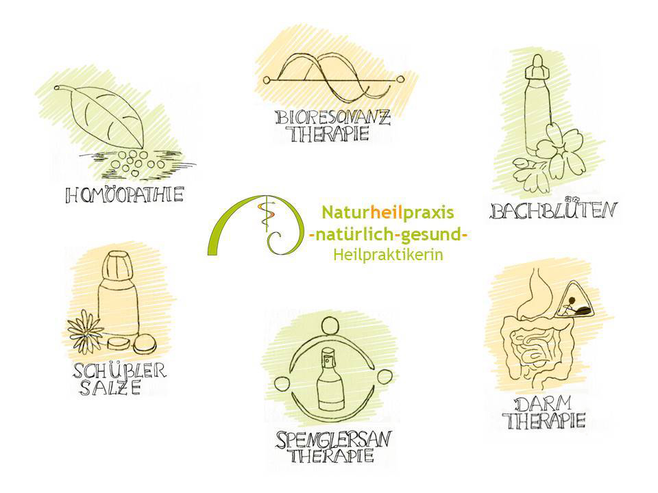Therapieformen Zeichnung Heilpraktiker Naturheilpraxis natuerlich gesund